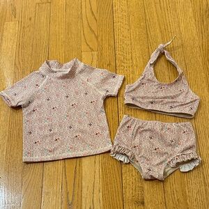 Soor Ploom Floral Striped Swim Set 2T